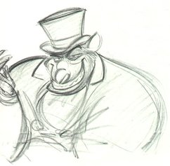 Glen Keane's Animation Art of Ratigan from Disney's Great Mouse Detective