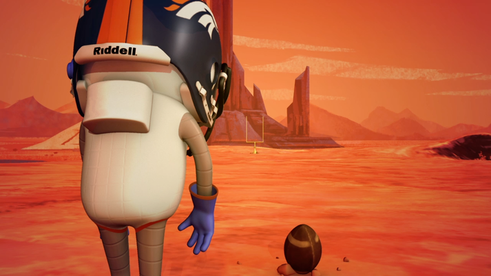 CosmoNut Kicks a Field Goal On Mars for Broncos Super Bowl 2014
